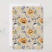 リトル・カボチャはハロウィーンの赤ちゃんシャワーを途中にある 招待状 (裏面)