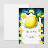 リトル カラフル レモン バースデー サンキューカード (正面/裏面)