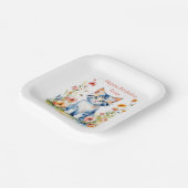 リトル・キッテン・ガールの誕生日パーティパーソナライズされたー ペーパープレート (傾斜あり)