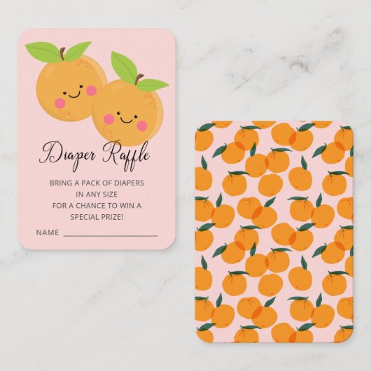 リトル・キューティーズ　ベイビーシャワー　おむつラッフル エンクロージャーカード (正面/裏面)