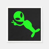 リトル・グリーン・ピースフル・エイリアン スタンダードカクテルナプキン (正面)