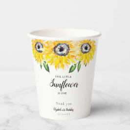 リトル サンフラワー バースデー ワン ファースト エレガント イエロー 紙コップ