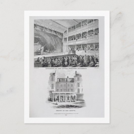 リトル・シアターのインテリア、ロンドンのヘイマーケット ポストカード (正面)