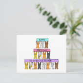 リトル・シスターハッピーバースデーかわいい猫 ポストカード (スタンド正面)