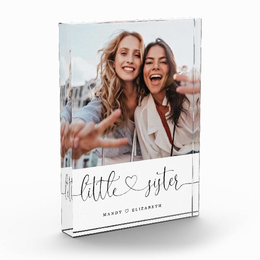 リトル・シスター・スクリプト・シスターズギフト写真記念物 フォトブロック (左)