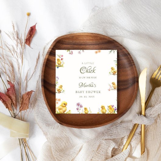 リトル・シックは農場の赤ちゃんシャワーの途中にある スタンダードカクテルナプキン