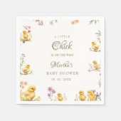 リトル・シックは農場の赤ちゃんシャワーの途中にある スタンダードカクテルナプキン (正面)