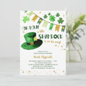 リトル シャムロック セントパトリックデー オー ボーイ ベイビー シャワー 招待状 (スタンド正面)