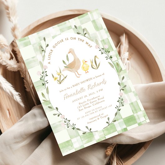 リトル シリー ゴース ウォーターカラー ベイビー シャワー 招待状