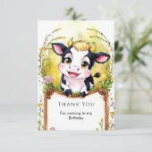 リトル シンプル カウ バースデー サンキューカード (スタンド正面)