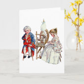 リトル・ジョージ&マーサ・ワシントン カード (黄色い花)