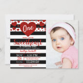 リトル・スイートハート バレンタインデー 誕生日 フォト 招待状 (正面)