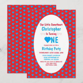 リトル・スイートハート 1歳の誕生日 招待状