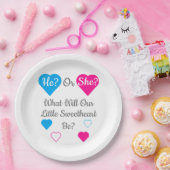 リトル·スイート·バレンタイン·デー·ジェンダー·リビール ペーパープレート (パーティー)