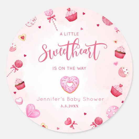 リトル・スウィートは赤ちゃんシャワーの途中にある ラウンドシール (正面)
