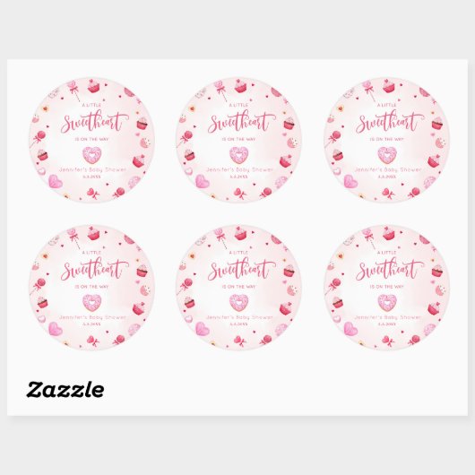 リトル・スウィートは赤ちゃんシャワーの途中にある ラウンドシール (シート)