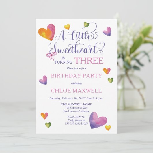 リトル・スウィートアーが3人の誕生日パーティーを開く 招待状 (スタンド正面)