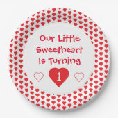 リトル・スウィートアート1歳の誕生日 ペーパープレート (正面)