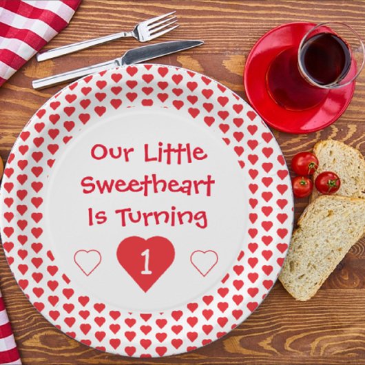 リトル・スウィートアート1歳の誕生日 ペーパープレート