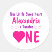 リトル・スウィートアート1歳の誕生日 ラウンドシール (正面)