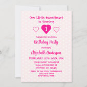 リトル・スウィートアート1歳の誕生日 招待状 (正面)