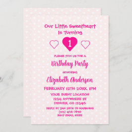 リトル・スウィートアート1歳の誕生日 招待状