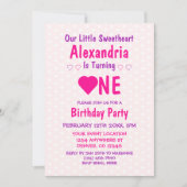 リトル・スウィートアート1歳の誕生日 招待状 (正面)