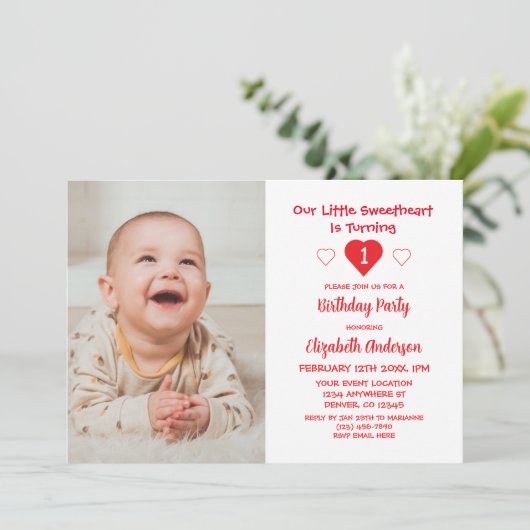 リトル・スウィートアート1歳の誕生日 招待状 (スタンド正面)