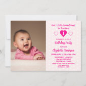 リトル・スウィートアート1歳の誕生日 招待状 (正面)