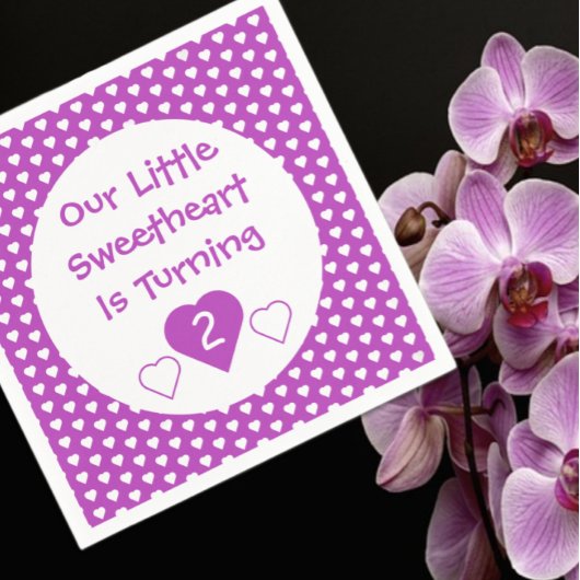 リトル・スウィートアート2回目の誕生日 スタンダードカクテルナプキン