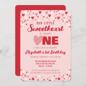 リトル・スウィートターニング1歳のパーティー 招待状 (正面/裏面)