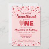 リトル・スウィートターニング1歳のパーティー 招待状 (正面)