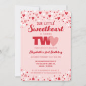 リトル・スウィートターニング2歳の誕生日パーティー 招待状 (正面)