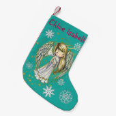 リトル・スター・エンジェル クリスマスストッキング 名入れ (正面 (吊り時))