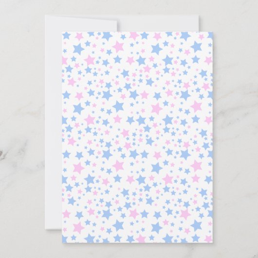 リトル・スター・ジェンダーがパーティーを明かす赤ちゃんシャワー 招待状 (裏面)