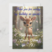 リトル・スポッテッド・ディア・ウッドランド・バースデー サンキューカード (裏面)