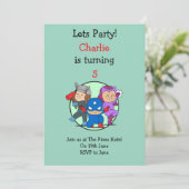 リトル・スーパーヒーロー・パーティー招待状 招待状 (スタンド正面)