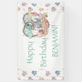リトル・ダイナソーの誕生日グッズ(名入れ可能) 横断幕 (縦)
