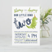 リトル・ディノ2歳の誕生日恐竜テーマ少年海軍  招待状 (スタンド正面)