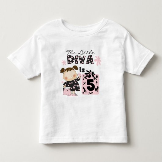 リトル・ディヴァ5誕生日Tシャツとギフト トドラーTシャツ (正面)