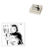 リトル・デビルガールイラストレーション・アート・スタンプ ラバースタンプ (押印)