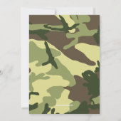 リトル・トゥルーパー・アーミーまたはミリタリーカモベイビーシャワー 招待状 (裏面)
