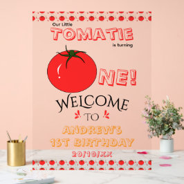 リトル・トマティの1歳の誕生日 おめでとう！ アクリルサイン