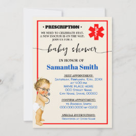 リトル・ドクターが医療ベビーシャワーに向かっている 招待状