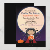 リトル・ドラキュラ・ハロウィンお誕生日会招待状 招待状 (正面/裏面)