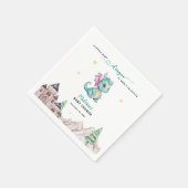 リトル・ドラゴンが赤ちゃんシャワーをハッチしようとしている スタンダードカクテルナプキン (角)