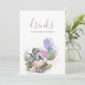 リトル・ドラゴン赤ちゃんシャワー飲料の看板 招待状 (スタンド正面)