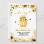 リトル・ハニーは最初の誕生日を迎える 招待状 (正面)