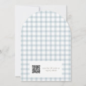 リトル ハニー オン ザ ウェイ 蜂 ブルー ベビーシャワー QR 招待状 (裏面)