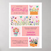 リトル・バタフライは彼女の道かわいいピンクお洒落色 ポスター (正面)